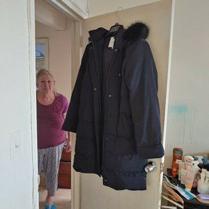 winter coat fox fur hood by Anne Klein